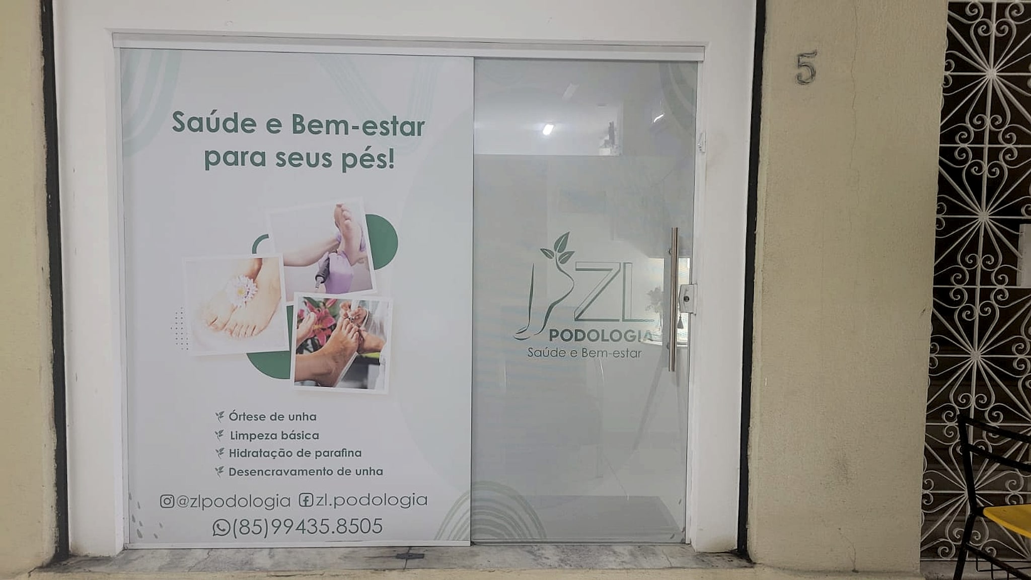 Fachada da ZL Podologia na Av. Bezerra de Menezes, em Fortaleza